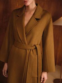 MOTF PREMIUM معطف صوفي مربوط بحزام