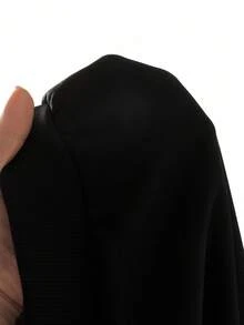 Elladie kids 两件套女童针织简约3D蝴蝶结圆领长袖卫衣和黑色长裤套装，时尚秋冬装 - 黑色 - 查看 8