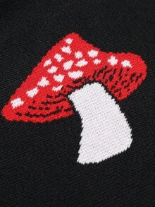 Claim Dot Men's Crew Neck Long Sleeve Mushroom Pattern Jacquard Knit Sweater - Multicolor - View 7