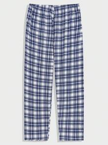 3pcs Men's Plaid Pocket T-Shirt, Shorts And Pants Pajama Set - Black - View 7