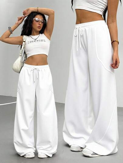 Sparklyn 少女宽松弧形腿运动裤，休闲时尚百搭慢跑裤，适合跳舞、上学、运动