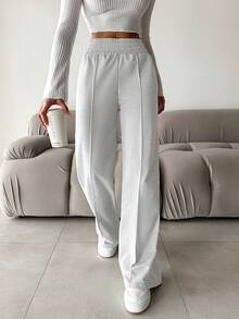EURMUSE Ladies' Simple Solid Color Casual Straight-Leg Pants - Multicolor - View 3