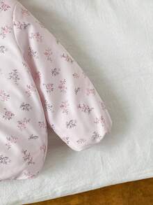 Baby Girls Cute Floral Print Hooded Jacket Fall Winter - Pink - View 4