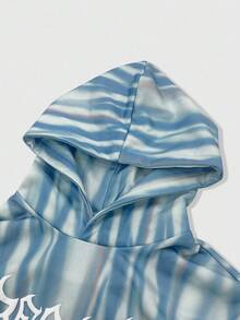 ROMWE MEN Anime 男士简约印花长袖连帽衫，秋冬 - 彩色 - 查看 4