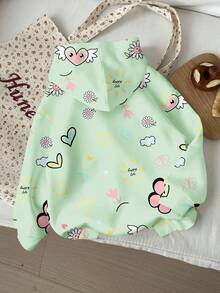 SHEIN Leap Crew Áo nỉ dài tay rộng rãi, thoải mái cho bé gái tuổi teen, thích hợp cho mùa thu/đông, màu xanh nhạt dễ thương, áo mùa hè dễ thương, áo bé gái Kawaii, quần áo trẻ em dễ thương, áo mùa thu - Nhiều màu - Xem 2