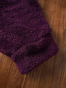 Manfinity NXTstreet Men's Casual Knitted Colorblock Coral Fleece Double-Sided Fleece Patchwork Hoodie Men Fuzzy Hoodies Men Fleece Hoodie Men Sherpa Hoodie Men Hoodies Pullover Teddy Bear Hoodie Men , Fall Winter, Long Sleeve Top - Multicolor - View 4