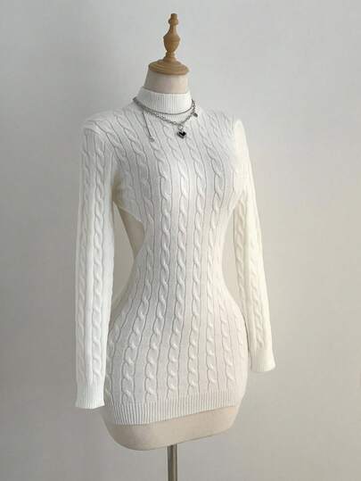 Elamini Vestido de suéter con espalda descubierta para mujer