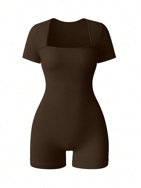 With My Calm Seamless Ribbed High Elasticity Yoga Sports Jumpsuit