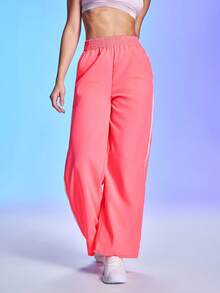 SHEIN Sovereign Charm Women's Fashionable Pink Yoga/Outdoor Sports Pants With Phone Pocket - Pink - View 4