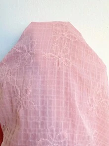 Sunnyshic Váy ngắn cổ loe tay loe viền xẻ, thêu hoa 3D thời trang thu đông - Màu Hồng baby - Xem 7