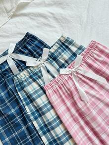 Dream Adore 3-Pack Plaid Print Pajama Cozy Pants, Plus Size Women Pajama Cozy Pants Sleepwear, Fall Winter Clothes