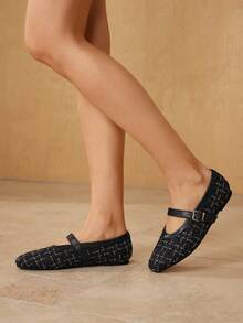 MOTF PREMIUM WOMEN'S COMMUTING CASUAL COMFORTABLE VERSATILE MARY JANE SQUARE TOE FLAT SHOES FOR CHRISTMAS - Blue - View 7