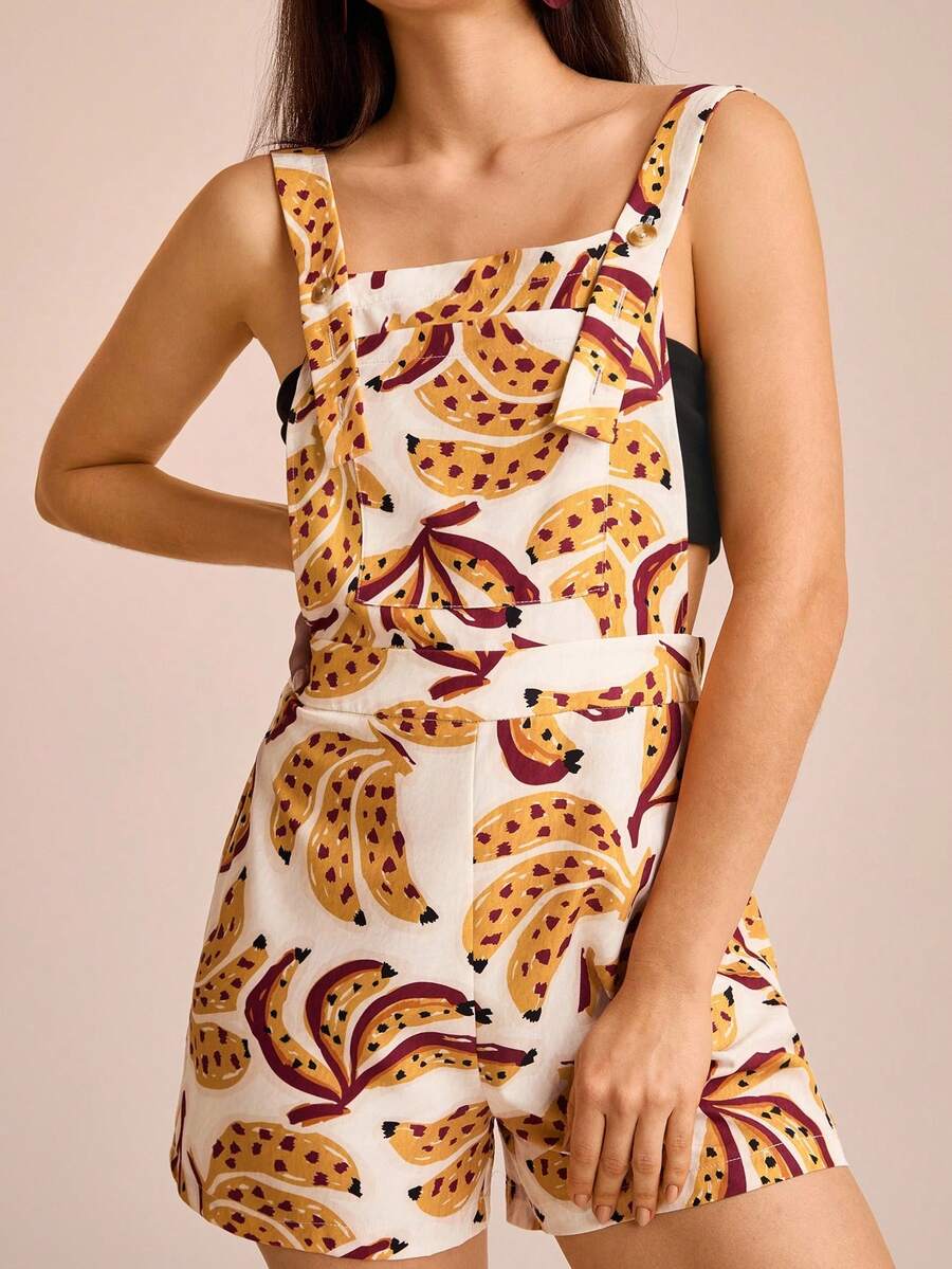 CAJUNI Women's Floral Print Pocket Casual Romper - Multicolor - View 1