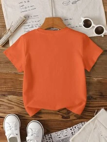 SCOOBY-DOO X SHEIN 男童休闲万圣节趣味卡通字母图案短袖T恤 - 白色 - 查看 2