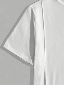 RueChic Men Cottonline Patched Pocket With A Label Drawstring Waist Regular T-Shirt & Short Two Pieces - Baby Blue - View 4