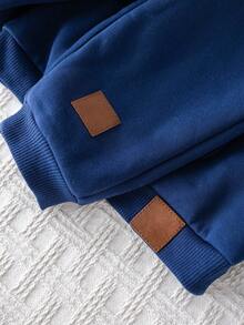 Cozy Pixies 2 pezzi Set di maglia a girocollo a maniche lunghe con motivo a rilievo di orsetto cartoni animati e pantaloni con vita elastica e polsini alla caviglia per bambini/bambine, con fodera in pile caldo, adatto per autunno/inverno, comodo, versatile, casual, carino, design semplice, adatto per interno, esterno, uso quotidiano, sport, gioco, festa, Ognissanti, Natale, Capodanno, ritorno a scuola