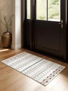 Cirelle 1PC 40x60cm Floral Pattern Floor Mat, Nordic Bohemian Style Bathroom Carpet, Slip-Resistant Entrance Mat Suitable For Kitchens And Corridors, Housewarming Gift And Holiday Present, Scandinavian Plant Pattern Design - Multicolor - View 3