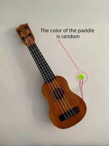 SHEIN Basic living 1PC 35cm Guitar Toy Can Be Used To Play Elementary Instruments With Paddles Simulating Yukrili Music Toys Beginners' Level Guitar Puzzle And Musical Instruments