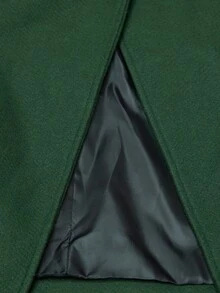 Aveloria Modichic 女士翻领双排扣羊毛大衣 - 墨綠色 - 查看 7