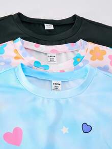 女孩休闲卡通樱桃、草莓、蝴蝶印花多件套，适合居家或春夏外出甜美造型 - 彩色 - 查看 4