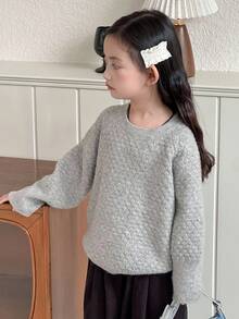 DAZY Girls Young Girl Comfortable Cute Pullover Sweater Fall,Winter - Grey - View 4