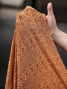 Manfinity Homme Men's Knitted Textured Jacquard Solid Color T-Shirt And Shorts Set