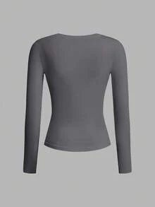 Tseoso 2件黑白休闲长袖修身长T恤套装，适合秋冬季 - 彩色 - 查看 6