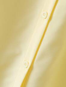 春秋新款彼得潘领蕾丝边时尚宽松长袖白衬衫，清新学院风 - 黃色 - 查看 3