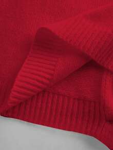 SHEIN BASICS 女式纯色圆领长袖单排扣休闲开衫，秋季 - 彩色 - 查看 6