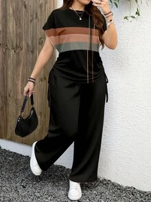 EMERY ROSE Bộ 2 món họa tiết kẻ caro thường ngày cỡ lớn, phù hợp cho mọi mùa - Nhiều màu - Xem 1