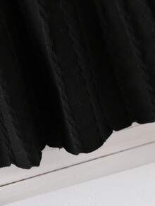 SHEIN 米色秋季可愛度假返校風手工大蝴蝶結緹花針織開襟毛衣與豹紋洋裝套裝，大童女孩秋季服飾 - 卡其色 - 查看 5