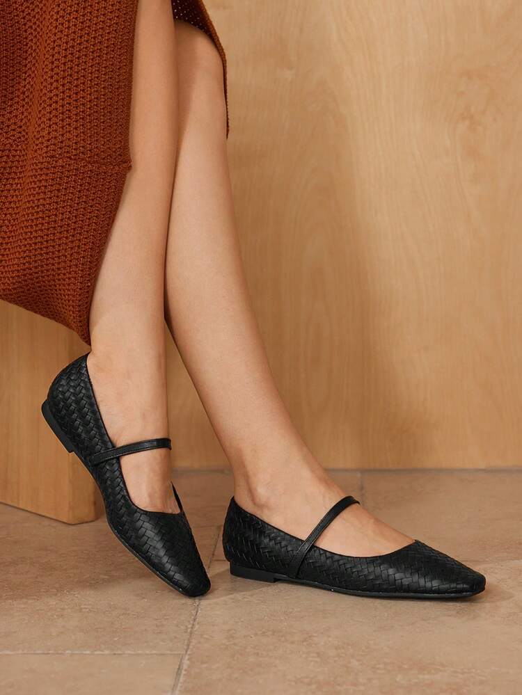 COMFORTABLE MINIMALIST VERSATILE WOMEN SQUARE TOE MARY JANE FLAT SHOES, SUITABLE FOR HALLOWEEN FOR CHRISTMAS SPRING SHOES