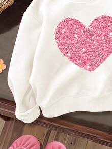 SHEIN Happikins Stickad mjuk rundhalsad tröja för babyflicka, avslappnad tjock tröja lämplig för höst, höst och vinter - Vitt - Visa 4