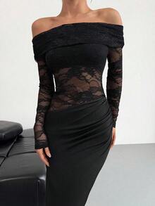 Firerie Women Summer Festival Old Money Elegant Sexy Minimalist Fashion Fatale Charm Valentine's Day  Party Date Off Shoulder Textured Mesh Sheer Gathered Low-Waist Bodycon Red Maxi  Dress,Summer Dresses For Women