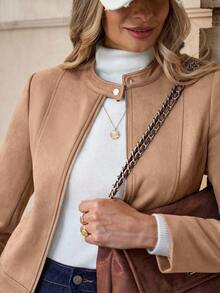 Solivie Women's Casual Everyday Zip-Up  Jacket, In Autumn/Winter,Fall