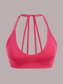 SHEIN Cheerettes 3 piezas Sujetador deportivo unicolor con abertura de espalda abierta - Multicolor - Ver 5