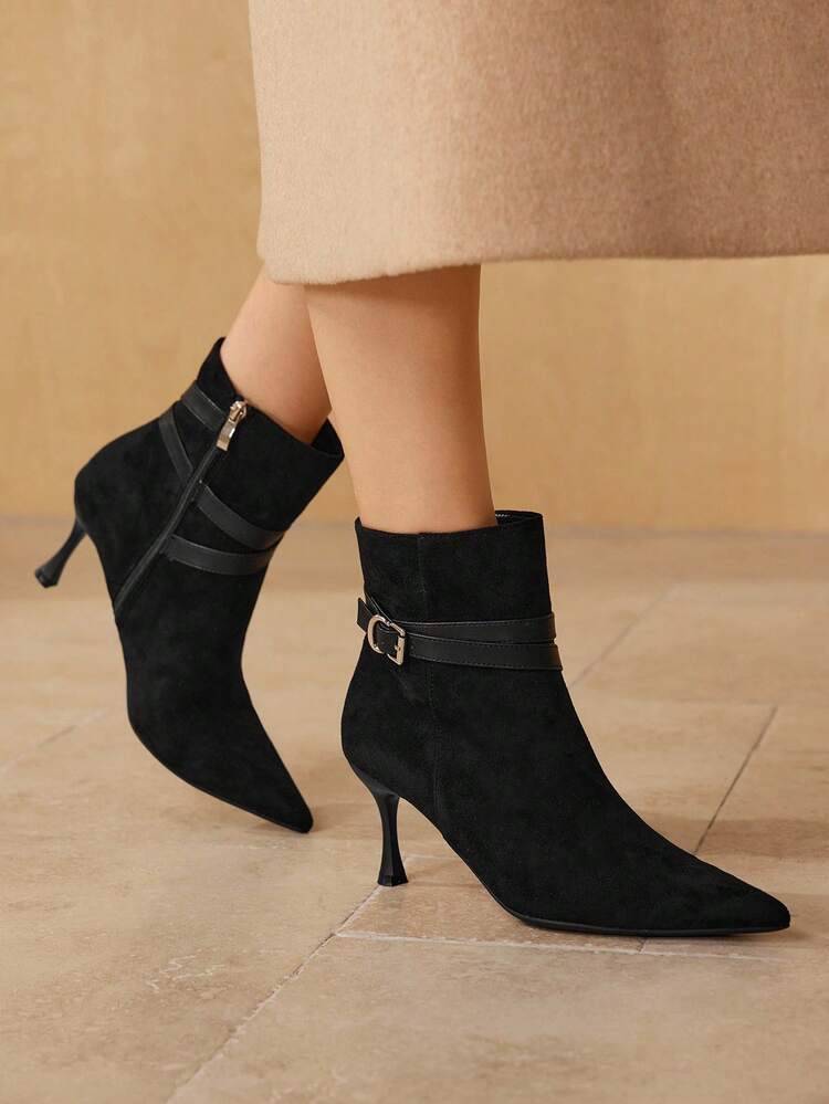 NUEVOS BOTINES DE TACÓN DE GATITO PARA MUJER, BOTINES DE TACÓN ALTO DELGADO Y TUBO RECTO PARA MUJER