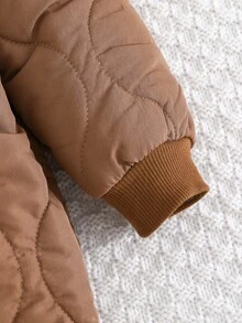 Cozy Pixies 男婴字母图案3D耳朵连帽抓绒长袖连体衣套装，百搭舒适，适合秋冬季穿着