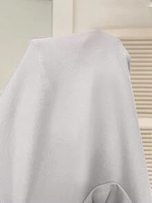 SHEIN Áo nỉ trùm đầu xẻ tà đơn sắc dành cho bà bầu, màu xám nhạt - Xám - Xem 8