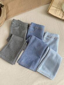 LMoss Kids LMoss 3件套女婴针织纯色休闲套装，秋冬款