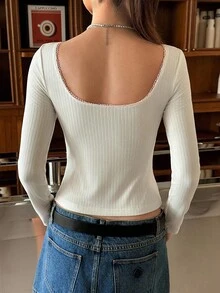 Jouncy Turtleneck Long Sleeve Tight Fit T-Shirt Fall Cloth For Women - Apricot - View 3