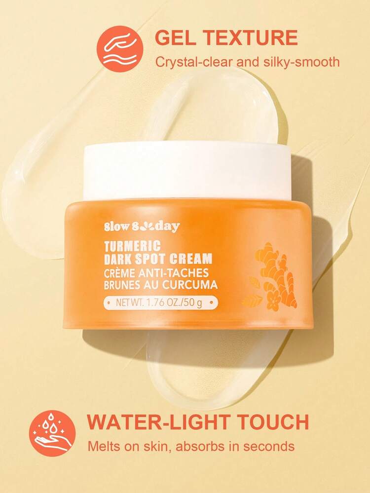 Slow Sunday Turmeric Dark Spot Cream, Spotless & Brightening, Turmeric, Niacinamide, Available Day And Night, For Valentine'S Day, Valentines Gift, Great Ideas For Party, Gift-Giving, Outdoor Activity, Suitable For Spring Personal Care - Yellow - View 3