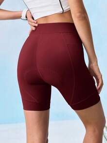 In My Nature 紧身提臀运动骑行裤 - 酒紅色 - 查看 2