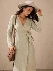 Wildy Robe mi-longue style campagnard américain avec liens, convient pour la Fête des enseignants, le port au bureau - Multicolore - Voir 5