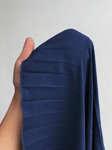 Maweii Vestido de satén plisado con lazo, elegante y sexy para vacaciones de verano, talla grande - Azul Marino - Ver 6