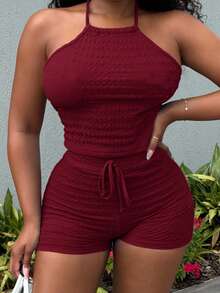 Alexandranx Nuevo conjunto de verano y primavera de moda para mujeres para festival de música, Pascua, Nashville, fiesta de cumpleaños, graduación, estudiante, uso diario casual, versátil básico, ocio, viaje en crucero, playa, tomar el sol, estilo callejero con espalda descubierta y nudos