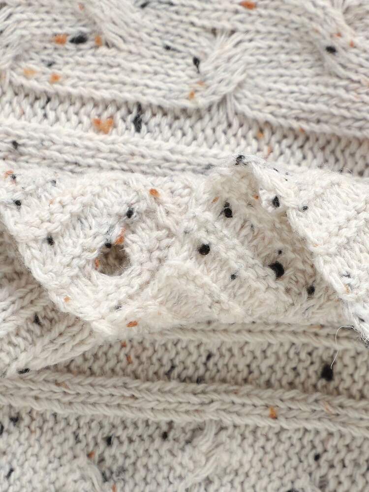 Baby Jungen V-Ausschnitt Langarm Strick Cardigan, lässige minimalistische Mode Baby vielseitiger Pullover Oberbekleidung Baby Cardigan Neugeborenen Cardigan Baby Strickwaren Neugeborenen Pullover Baby Pullover Winter Herbst - Beige - Übersicht 5