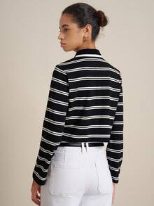 Airaco Women's Casual Commuter Striped Long Sleeve Top, Spring/Autumn Fall Cloth For Women - Black - View 5