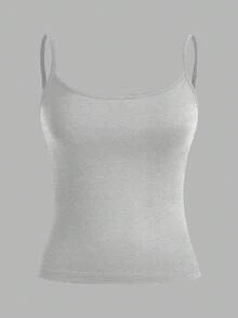 SHEIN EZwear 3件套加大码女士休闲紧身吊带背心，适合秋季穿着，女士秋装细肩带背心套装，3件装，女士吊带背心，女士细肩带背心 - 彩色 - 查看 10