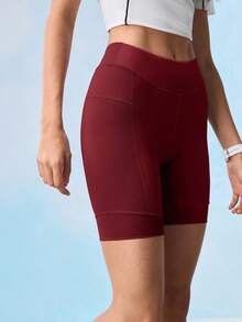 In My Nature 紧身提臀运动骑行裤 - 酒紅色 - 查看 5